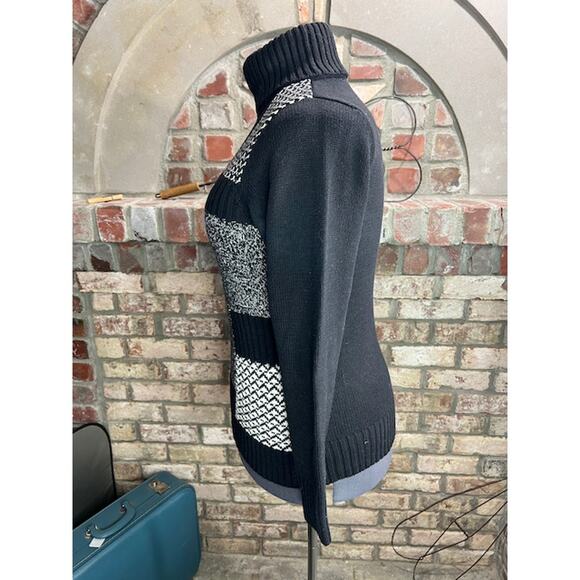 Liz Claiborne sweater turtle neck black and white - Picture 4 of 7